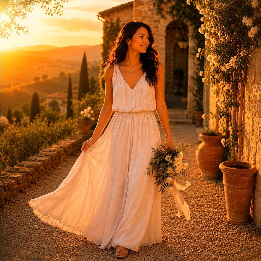 Show Me Your Mumu Kendall Maxi Dress Small NWT Blush Beige Bridesmaid Boho